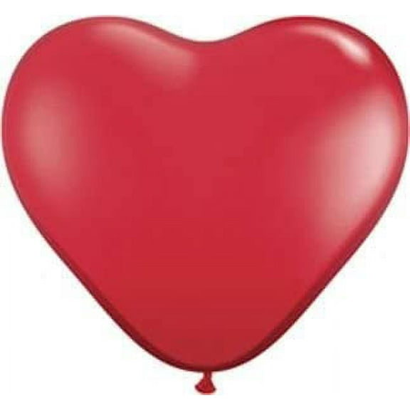 Qualatex 15" Ruby Red Heart Latex Balloons - Pack of 5