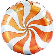 Qualatex 17360 Candy Swirl Orange Foil Mylar Party Balloon, 18, Multicolor, Pack of 1