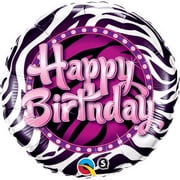 Qualatex 18 Birthday Zebra Print