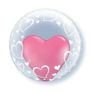 Qualatex - 24 Stylish Hearts Deco Bubble Balloon