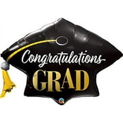 Qualatex 41 Congratulations Grad Stars Foil Balloon, Multicolor