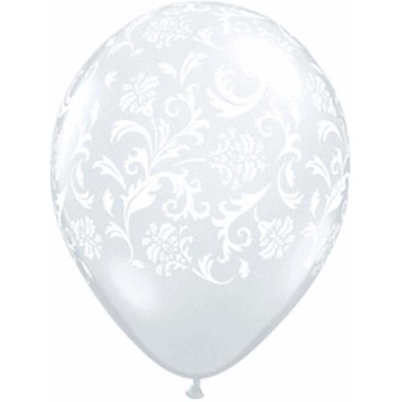 Qualatex 56279 11 in. Damask Latex Balloon - Clear