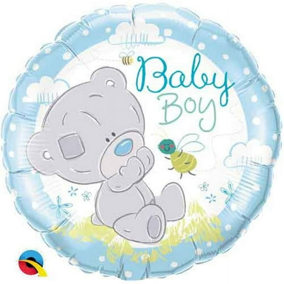 Qualatex 78056 18 in. Tiny Tatty Teddy Baby Boy Foil Balloon - Pack of 5