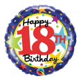 thumbnail image 1 of Qualatex 85794 18 in. 18th Birthday Stars Flat Foil Balloon, 1 of 1
