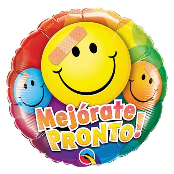 18 inch Mejorate Pronto Smiley Faces Foil Mylar Balloon - Party Supplies Decorations