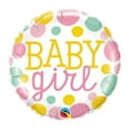 thumbnail image 1 of Qualatex 88920 18 in. Baby Girl Dots Flat Foil Balloon, 1 of 1