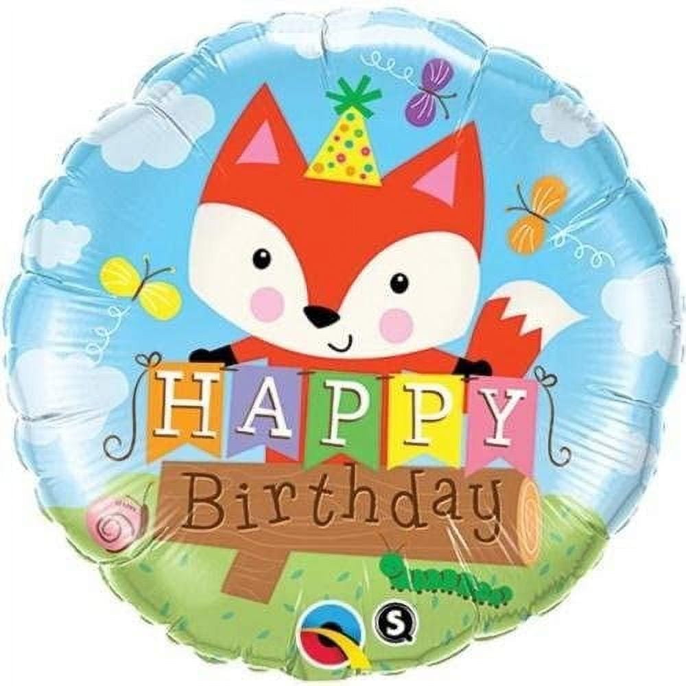 Qualatex Happy Birthday Party Fox 18 Inch Foil Balloon - Walmart.com