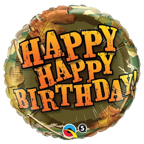 18 inch Birthday Camouflage Qualatex Foil Mylar Balloon - Party ...