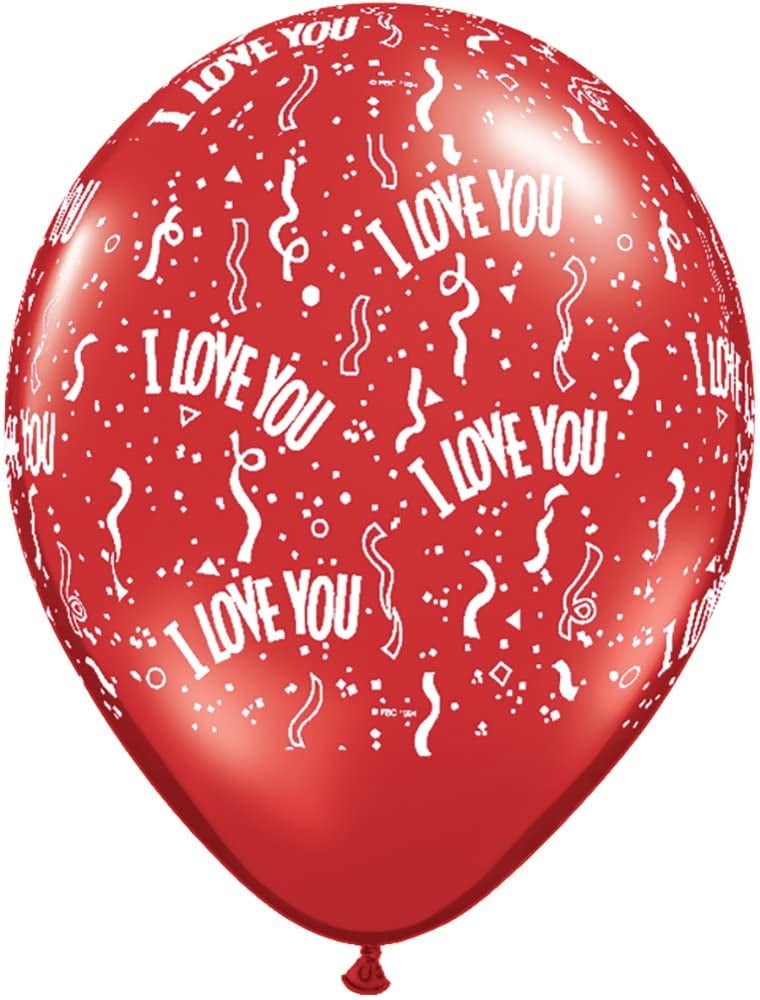 Qualatex Pioneer Balloon Company 76775 I Love You-a-Round, 11", Ruby Red