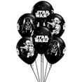 thumbnail image 1 of Qualatex Star Wars Biodegradable Latex Balloons Onyx Black with White Prints All-Around of Darth Vader and Yoda, 11-Inch Round (12-Units), 1 of 5