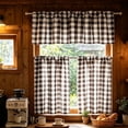 thumbnail image 1 of QualiVow 3-Piece Buffalo Check Kitchen Curtain Set, Farmhouse Gingham Valance and Tiers, Rod Pocket Window Decor, 1 of 7