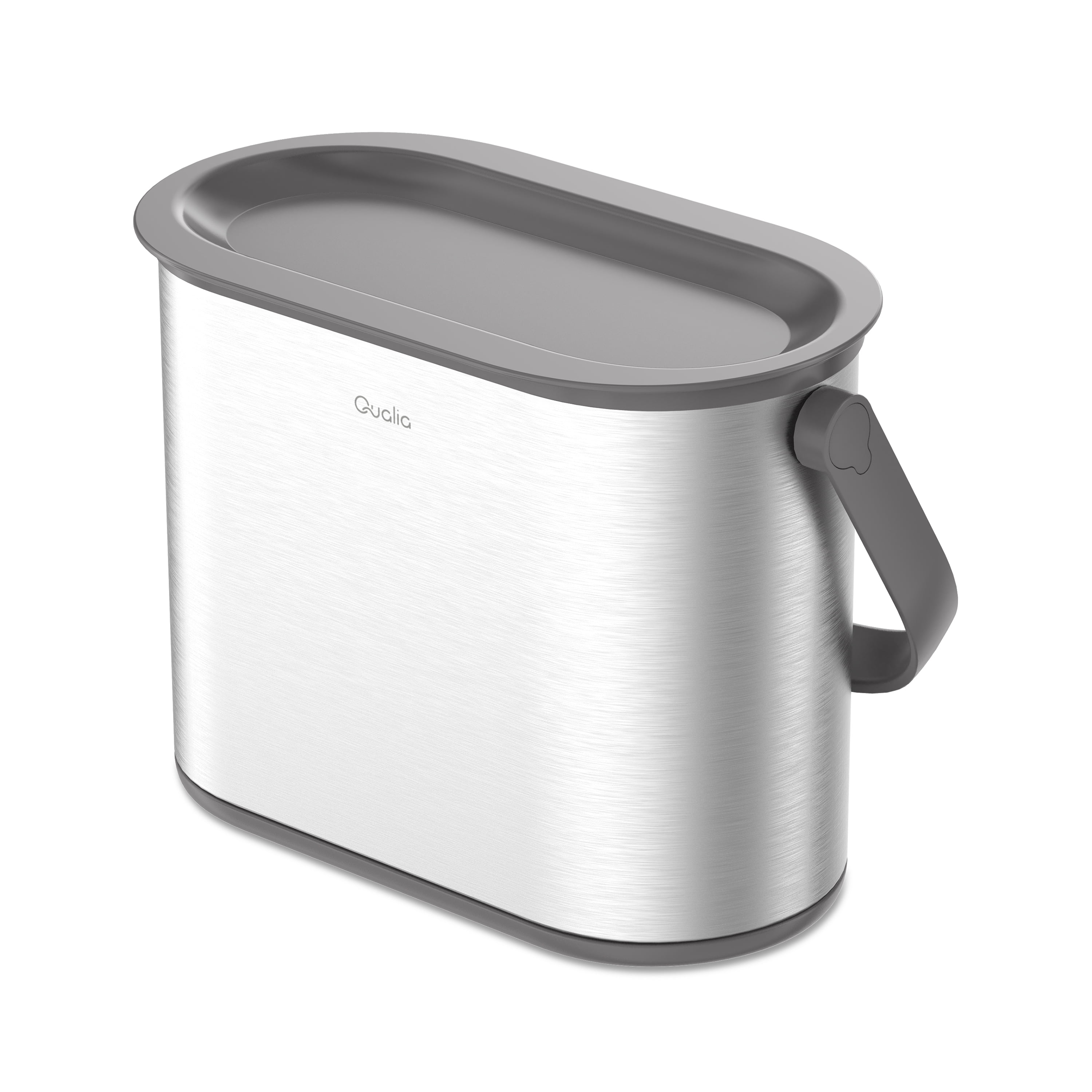 Qualia 1 gal Stainless Steel Multipurpose Countertop Trash Can, Silver with Gray Lid - Walmart.com