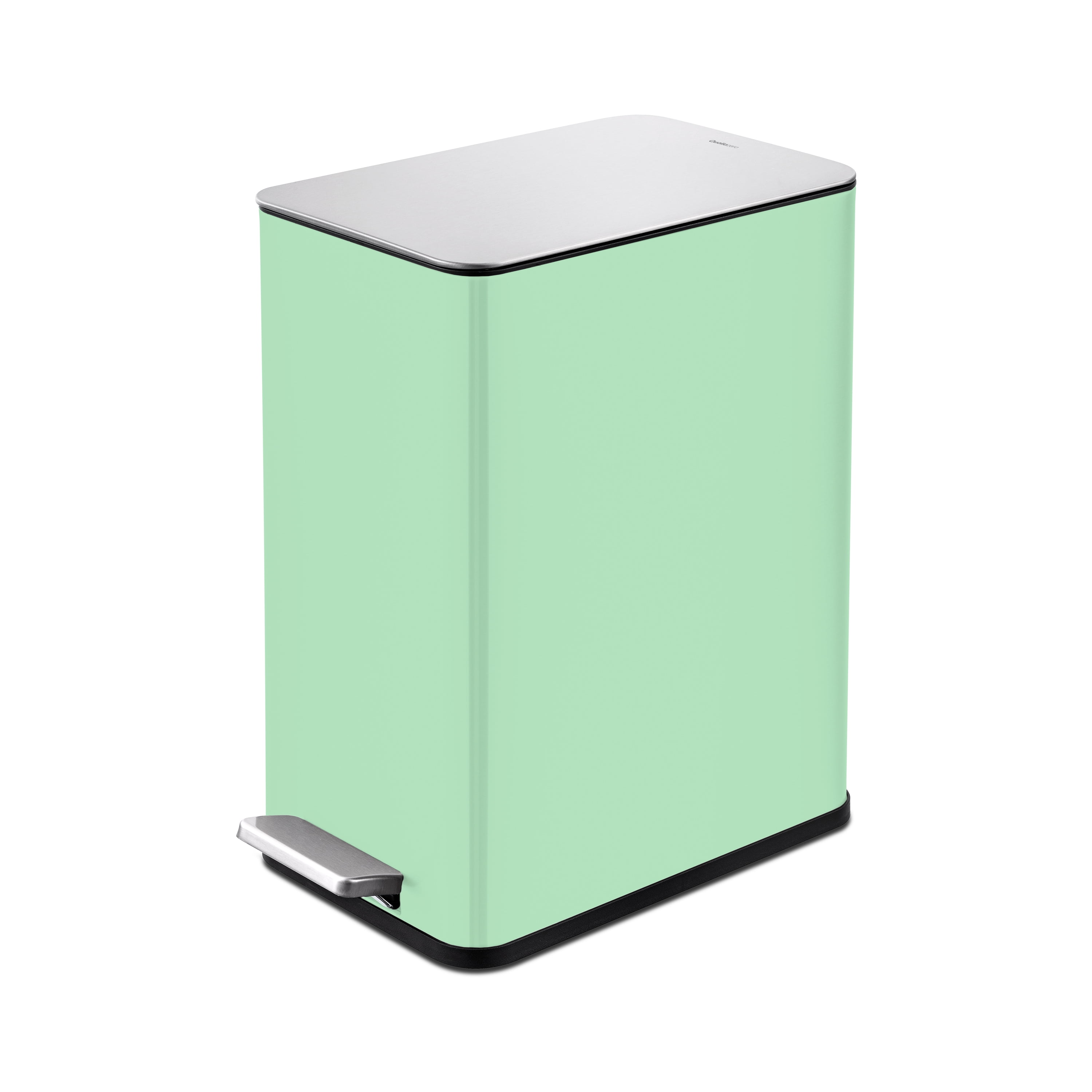 Mint Green Stainless Steel Rectangular Step-On Trash Can, 2.6 Gallons