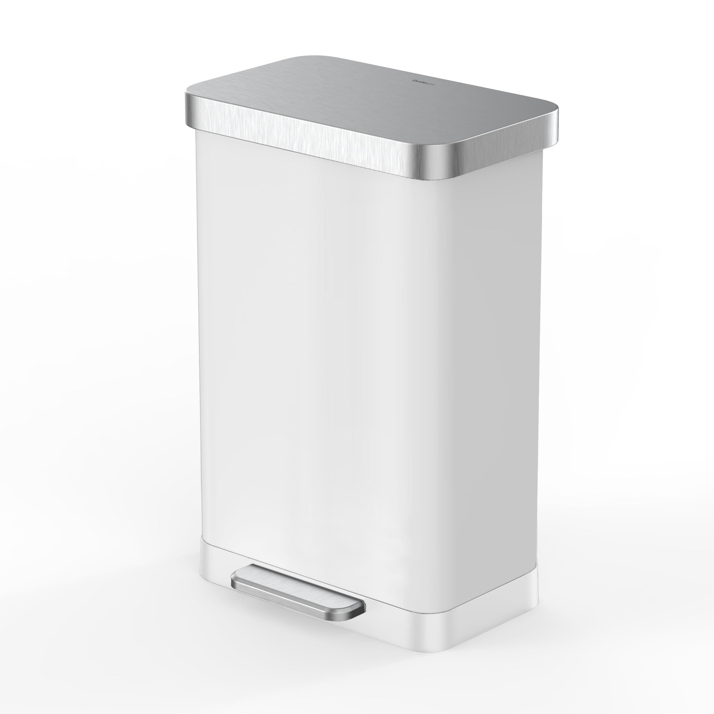 Qualiazero 20 Gallon Trash Can, Stainless Steel Step On Kitchen Trash