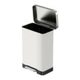 thumbnail image 1 of Qualiazero 20 Gallon Trash Can, Stainless Steel Step On Kitchen Trash Can, Matte White, 1 of 12
