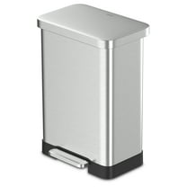 Qualiazero 20 Gallon Trash Can, Stainless Steel Step On Kitchen Trash Can, Silver