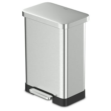 Qualiazero 20 Gallon Trash Can, Stainless Steel Step On Kitchen Trash Can, Silver