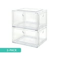 thumbnail interactive-video image 1 of Qualiazero Clear Stackable Shoe Organizer Shoebox with Magnetic Doors, 2-pack, 1 of 10