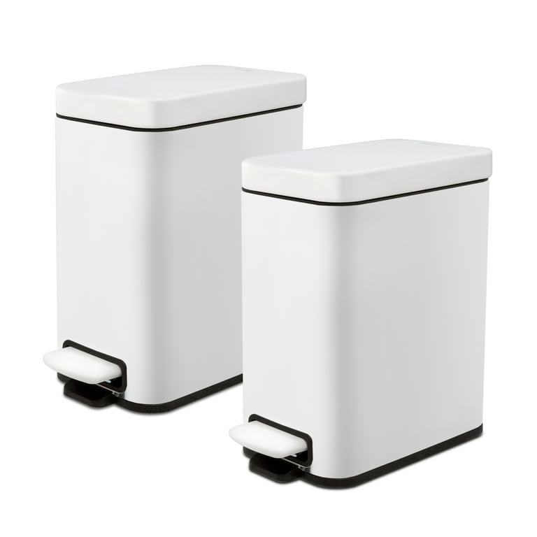 Qualiazero Trash Can, 1.3 Gallon Slim Step On Bathroom Trash