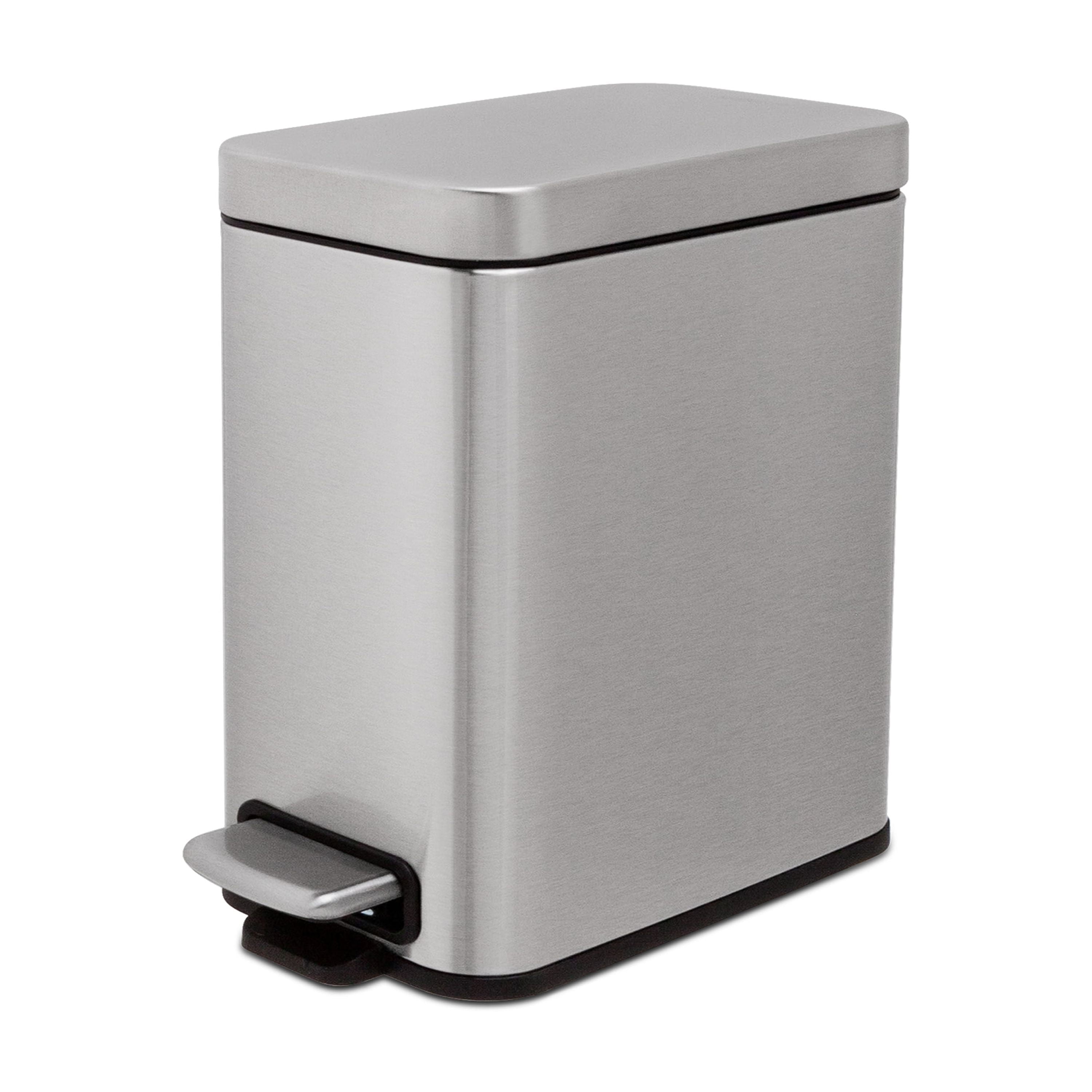 Qualiazero Trash Can, 1.3 Gallon Slim Step On Bathroom Trash Can ...