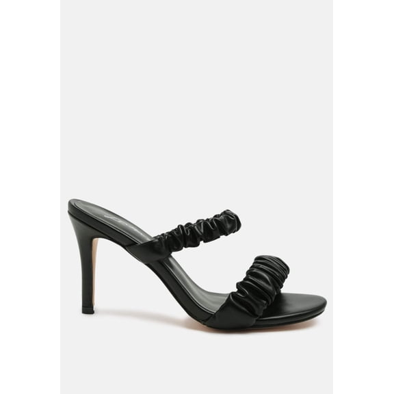 Qualie Ruched Strap Stiletto Sandals