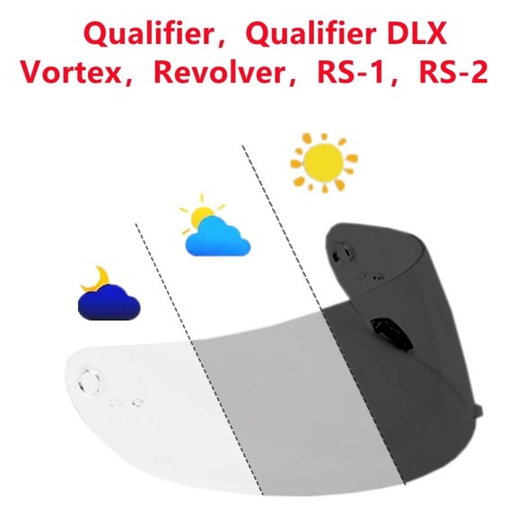 Photochromic Qualifier Visor for BELL Qualifier DLX, Vortex, Revolver, Star, RS-2, RS-1 Helmet Face Shield