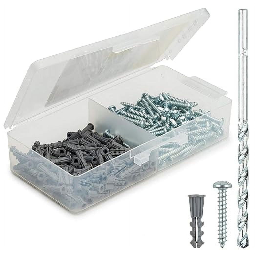Qualihome Ribbed Plastic Drywall Anchor Kit Wall Anchors and Screws