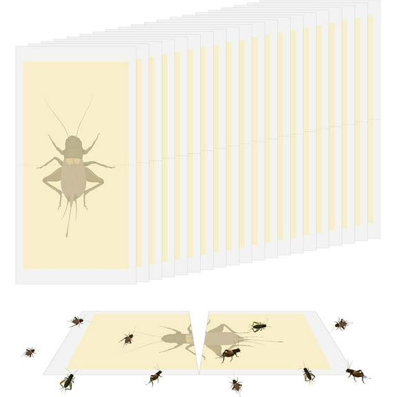 Qualirey Giant Cricket Glue Traps 20Pcs(Tear Into 40Pcs), Non Toxic Adhesive Cricket Catcher Indoor Insect Extra Sticky Trap, for Most Crawling Insects, Spider, Scorpion, Centipede, 11 x 5.3