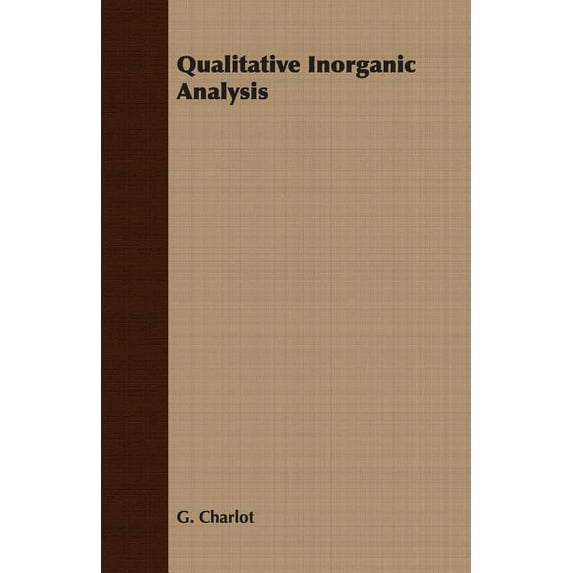 Qualitative Inorganic Analysis (Paperback)