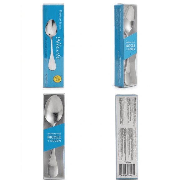 Qualite Nicole Premium Series Stainless Steel Dinner Spoons, 12 Count