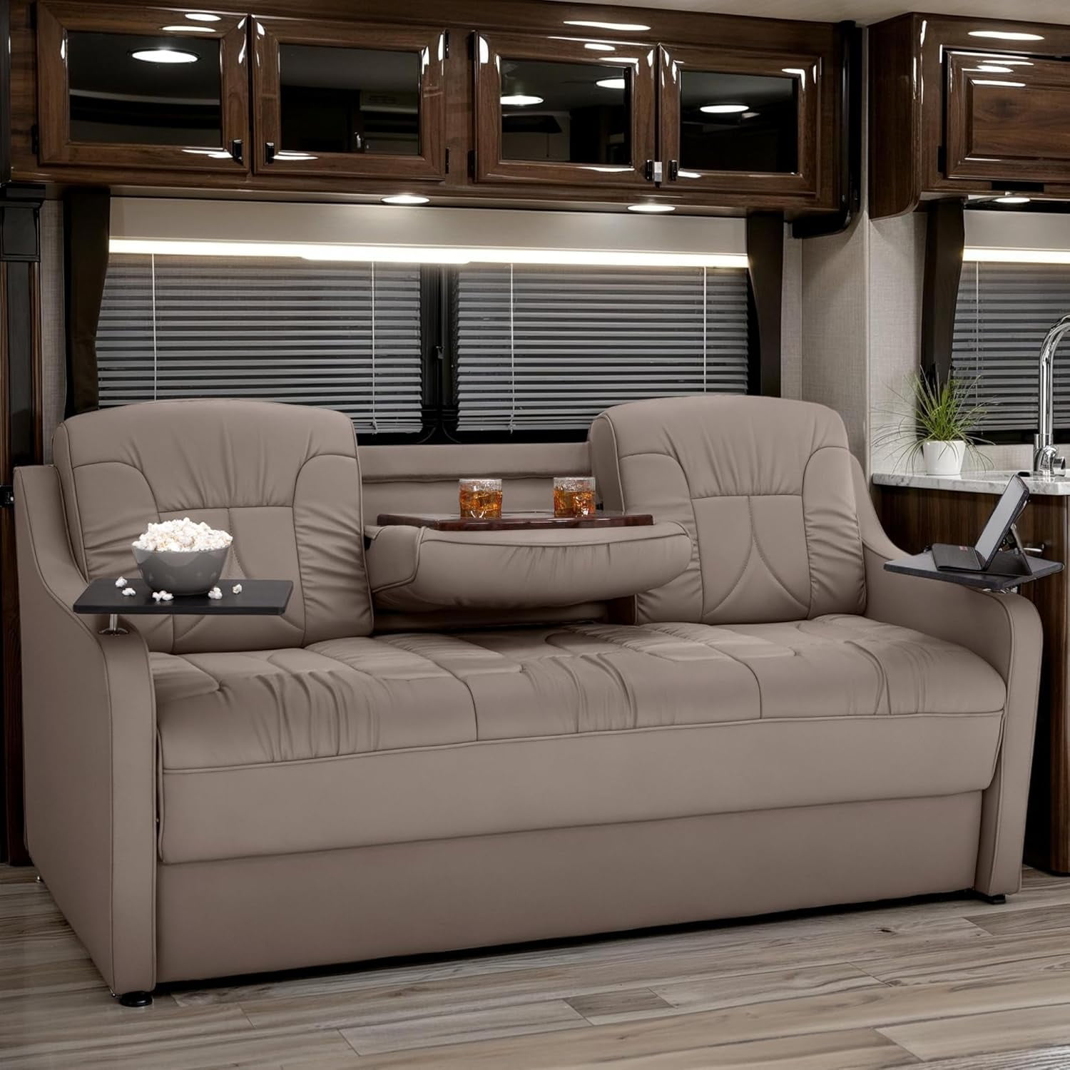Qualitex De Leon Console DX RV Sofa Bed - 72" Wide - Light Antelope ...