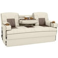 thumbnail image 1 of Qualitex De Leon Console SL RV Sofa Bed, 68" Wide, Ulitmate Leather, Bisque and Light Antelope, 1 of 9