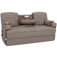 thumbnail image 1 of Qualitex De Leon Console SL RV Sofa Bed, 68" Wide, Ulitmate Leather, Light Antelope, 1 of 10