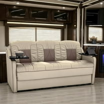 Qualitex De Leon DX RV Sofa Bed - 72" Wide - Bisque & Light Antelope Ultimate Leather
