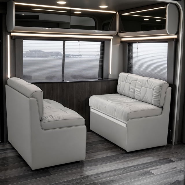 89 Rv Bed Qualitex De Leon RV Dinette, Bed with Storage, Ultimate Leather, Ash ...