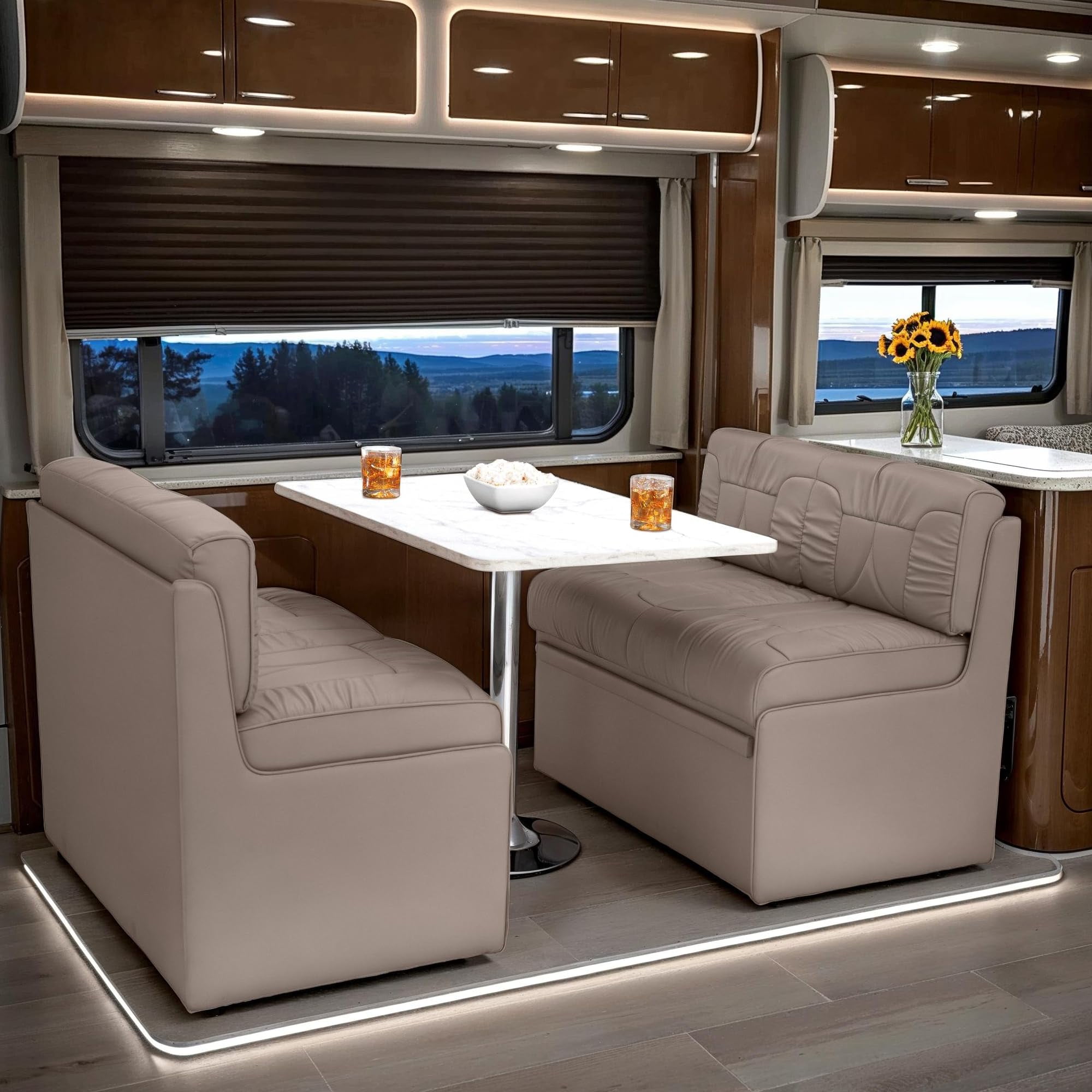 Blanco Rv Storage Qualitex De Leon RV Dinette, Bed with Storage and Blanco Table ...