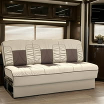 Qualitex De Leon RV Sofa Bed - 66" Wide - Bisque & Light Antelope Ultimate Leather