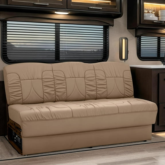 Qualitex De Leon RV Sofa Bed - 66" Wide - Light Sand Ultimate Leather