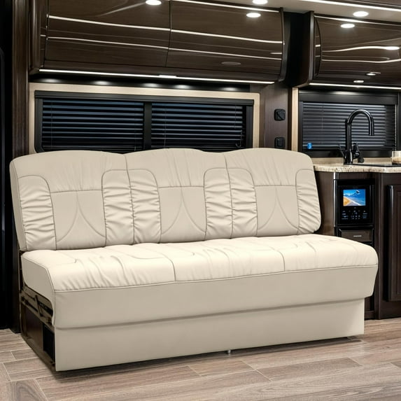 Qualitex De Leon RV Sofa Bed - 72" Wide - Bisque Ultimate Leather