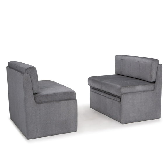 Qualitex Ethos RV Dinette, Bed with Storage, Fabric, Regal Silver