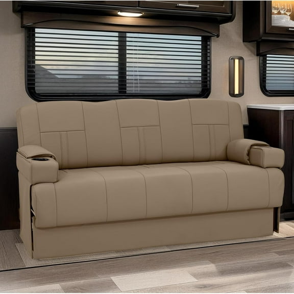 Qualitex Ethos SL RV Sofa Bed - 68" Wide - Light Sand Ultimate Leather