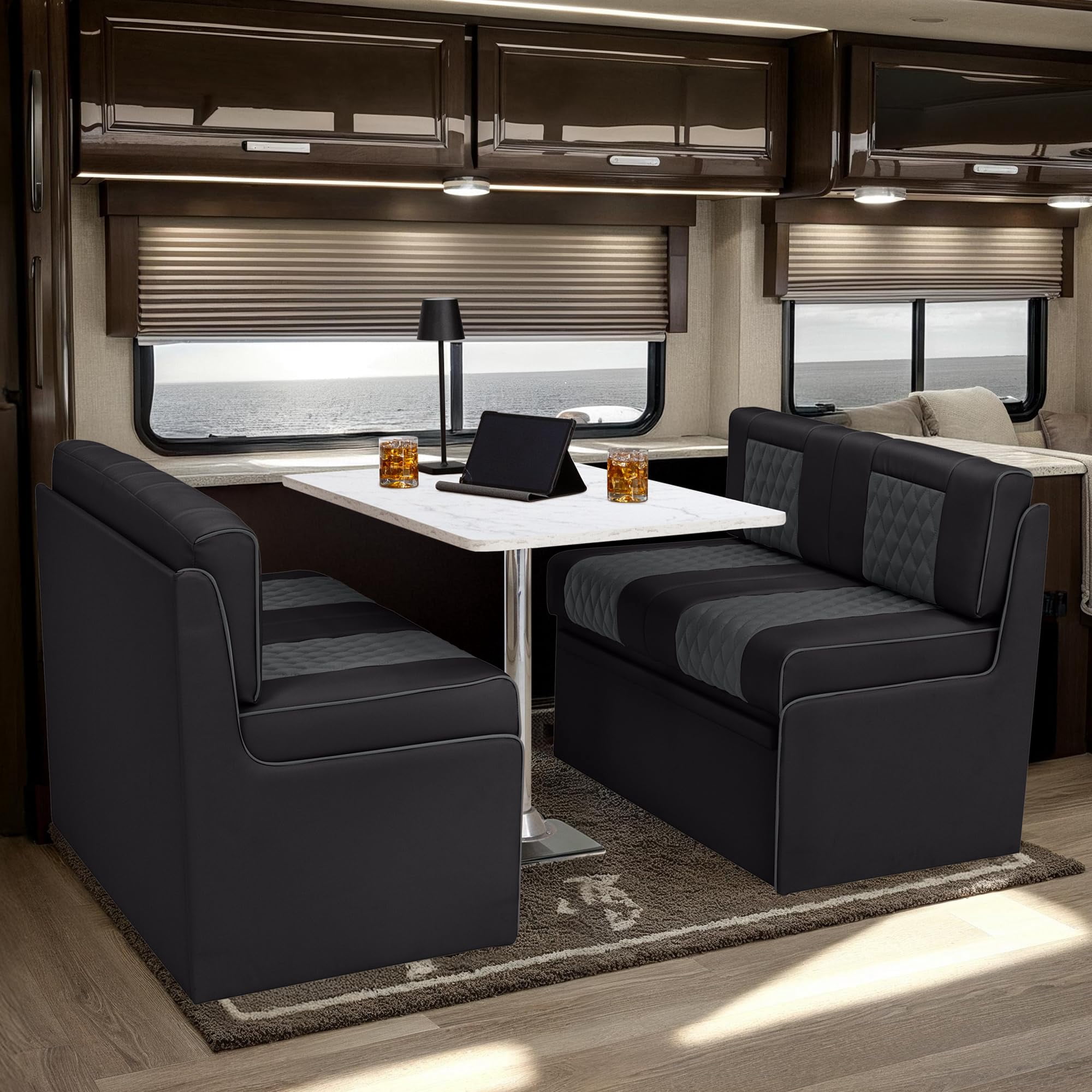 Blanco Rv Storage Qualitex Gravitas RV Dinette, Bed with Storage and Blanco Table ...