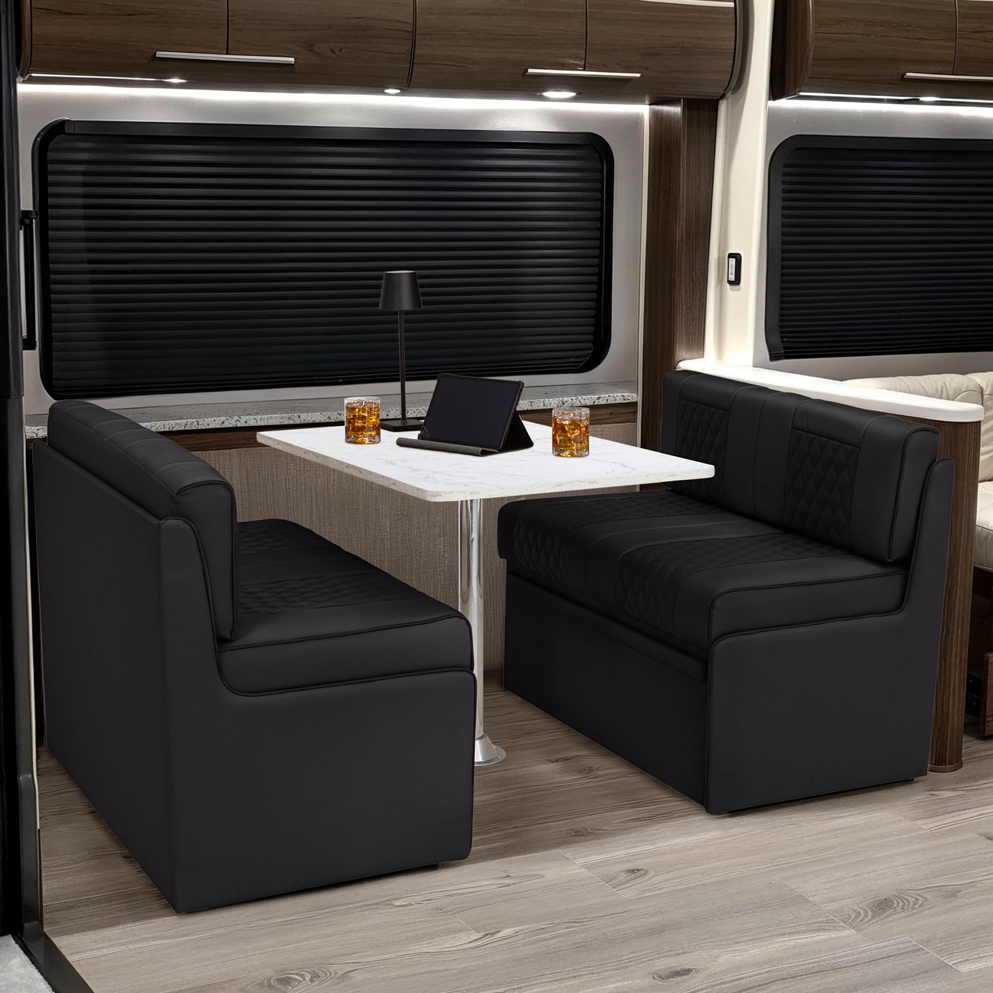 Blanco Rv Storage Qualitex Gravitas RV Dinette, Bed with Storage and Blanco Table ...