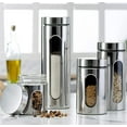 thumbnail image 1 of Quality 4pc Stainless Steel Canister Set for Kitchen Counter with Glass Window & Airtight Lids, Food Storage Containers, Pantry Storage & Organization Set for Coffee, Flour, Pasta, 1 of 9