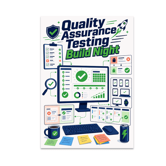 Quality Assurance Testing Build Night - QA Testers, 13 x 19 in Glossy Unframed Wall Poster, Vertical