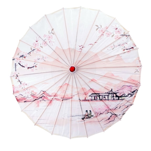 Quality Bamboos Frame Silk Fabrics Umbrella for Rain Shine 82cm Diameter