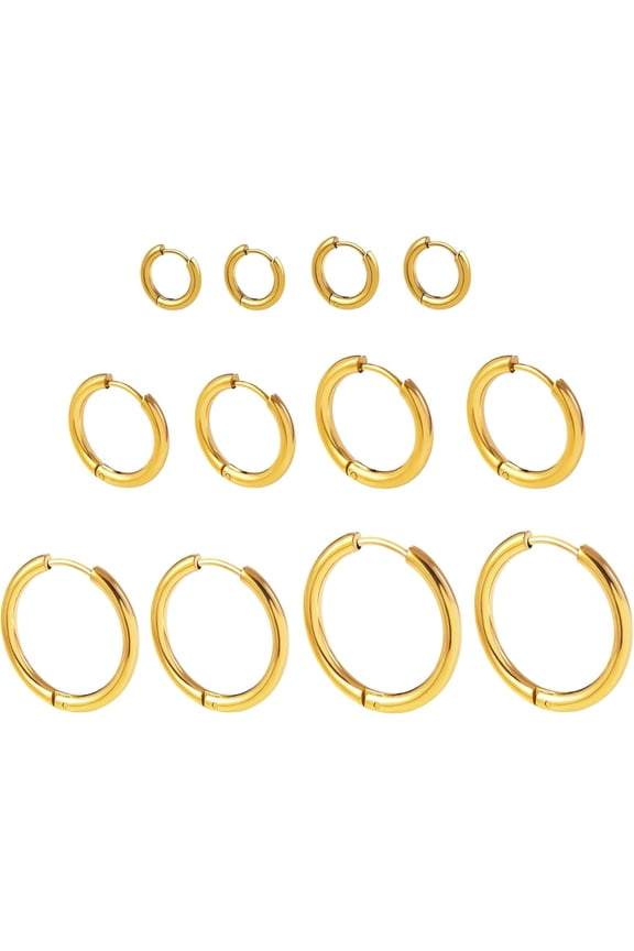 Quality Best Stainless Steel Hoop Earrings 10mm 12mm 14mm 16mm 18mm 20mm Allergy-Friendly Earrings Hoop Cartilage Helix Lobes Hinged Sleeper Earrings For Men Women[g478]