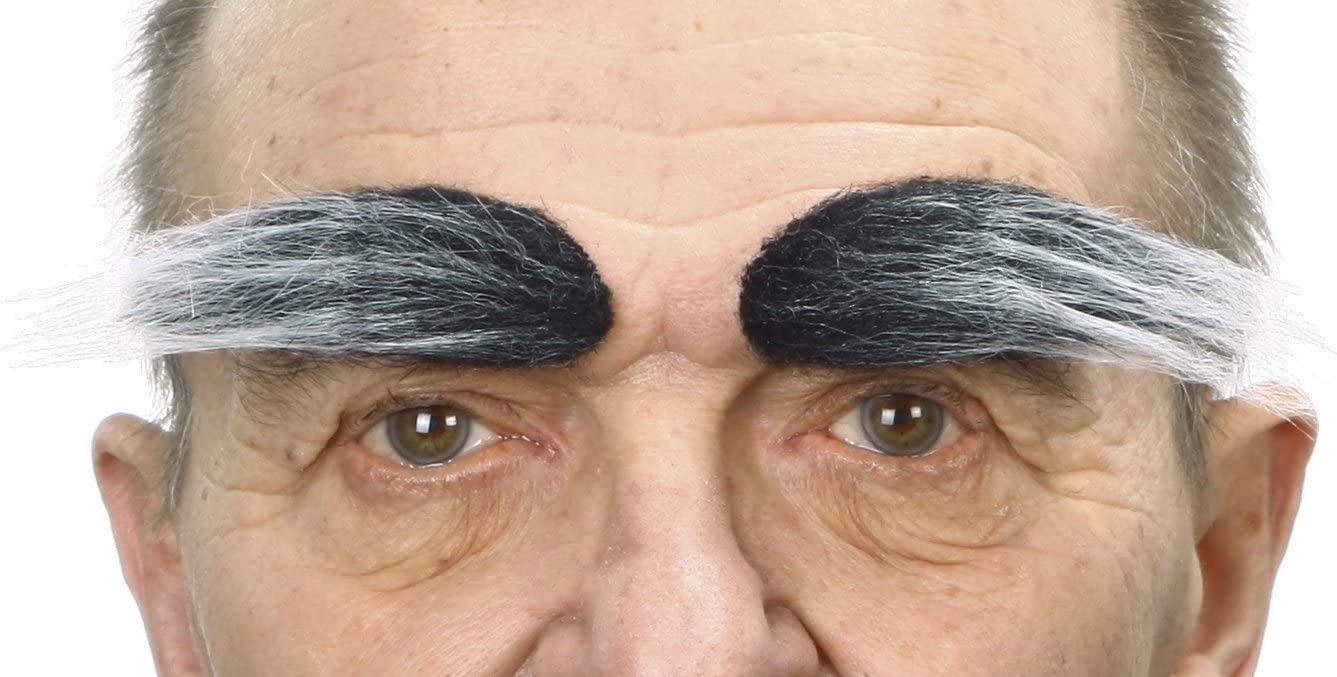 Quality Black Grey Old Man Eyebrows 3M Self Adhesive Facial Hair Men's