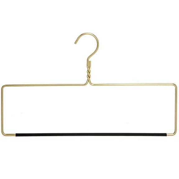 Quality Blanket Linen Hangers Wide Heavy Duty Hanger for Blankets, Table Cloths, - Nonslip Vinyl Coated Comforter Storage Hanger for Quilts, Sleeping Bags - for Closet Storage Solutions (Gold, 1)
