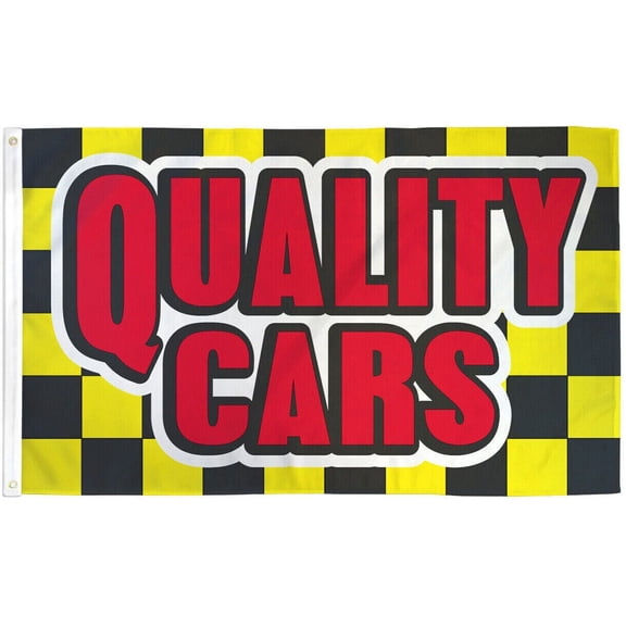Quality Cars Flag 3x5ft Dealership Banner Sign Bandera de Autos Quality Cars